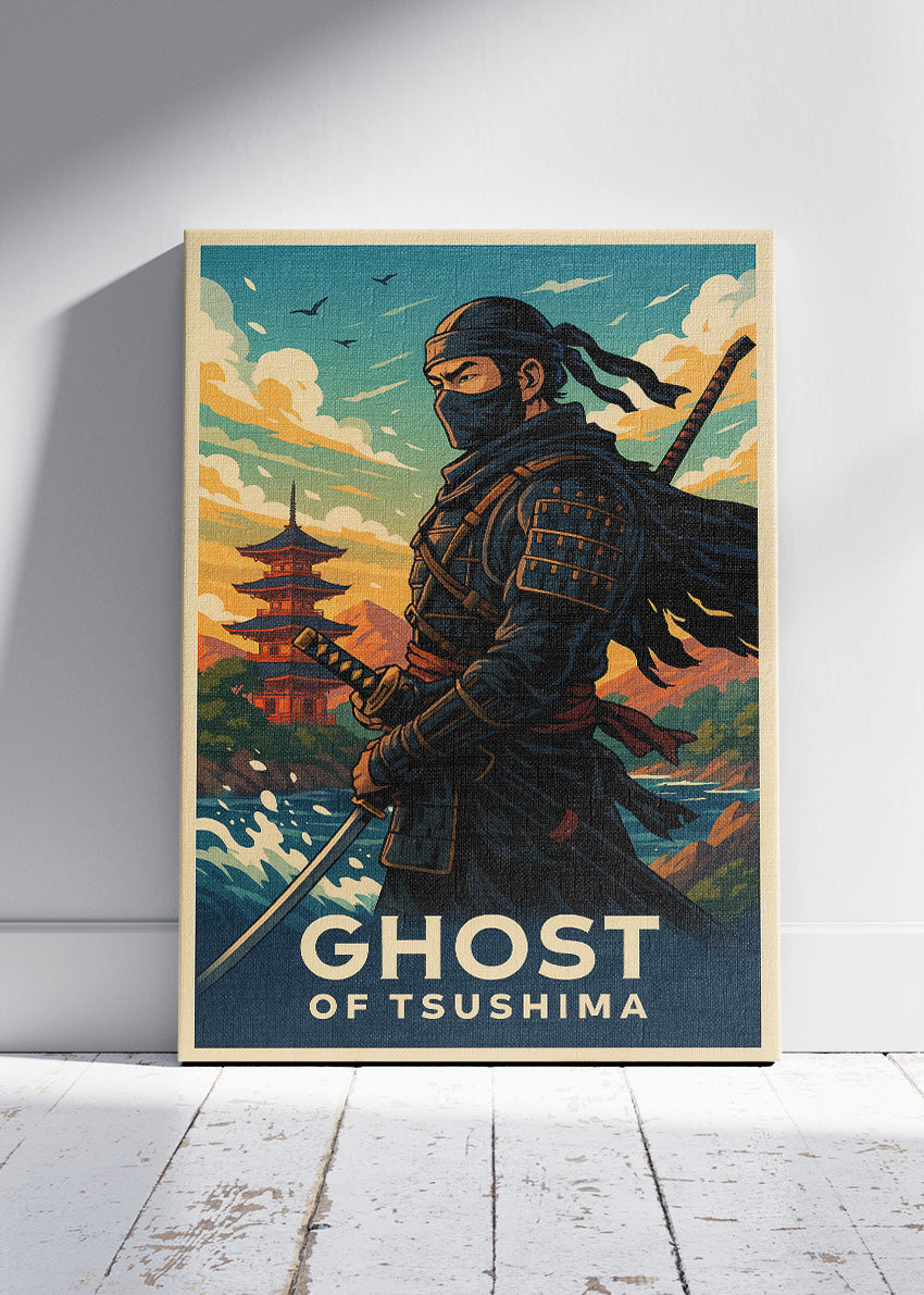 Ghost of Tsushima Samurai Warrior Gaming Wall Art Poster & Canvas