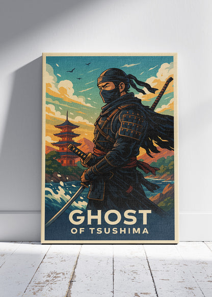 Ghost of Tsushima Samurai Warrior Gaming Wall Art Poster & Canvas