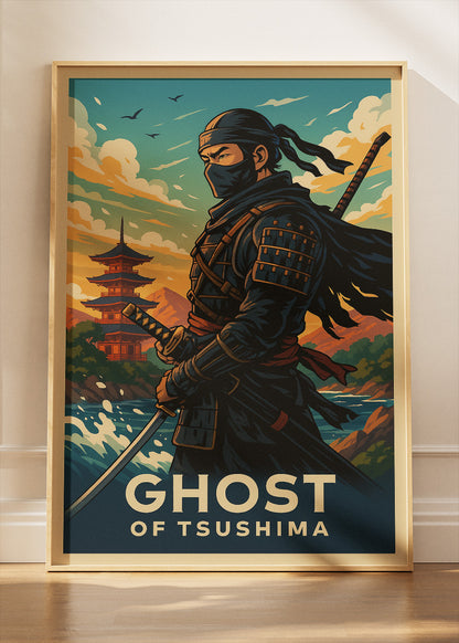 Ghost of Tsushima Samurai Warrior Gaming Wall Art Poster & Canvas
