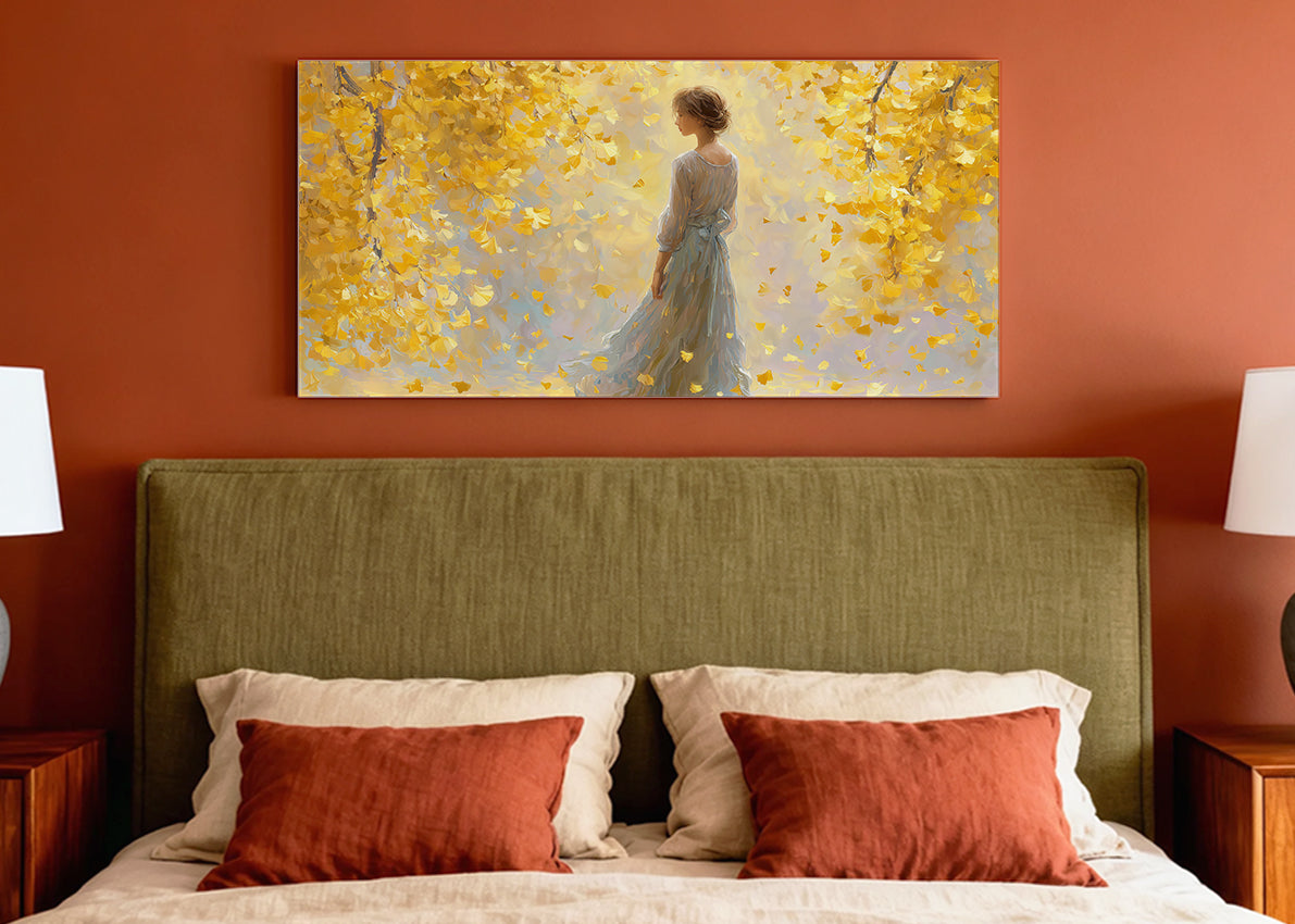 Golden Autumn Dream Canvas Wall Art – Single & 3 Panel Split – AI PRINT LAB