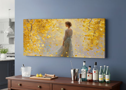 Golden Autumn Dream Canvas Wall Art – Single & 3 Panel Split – AI PRINT LAB