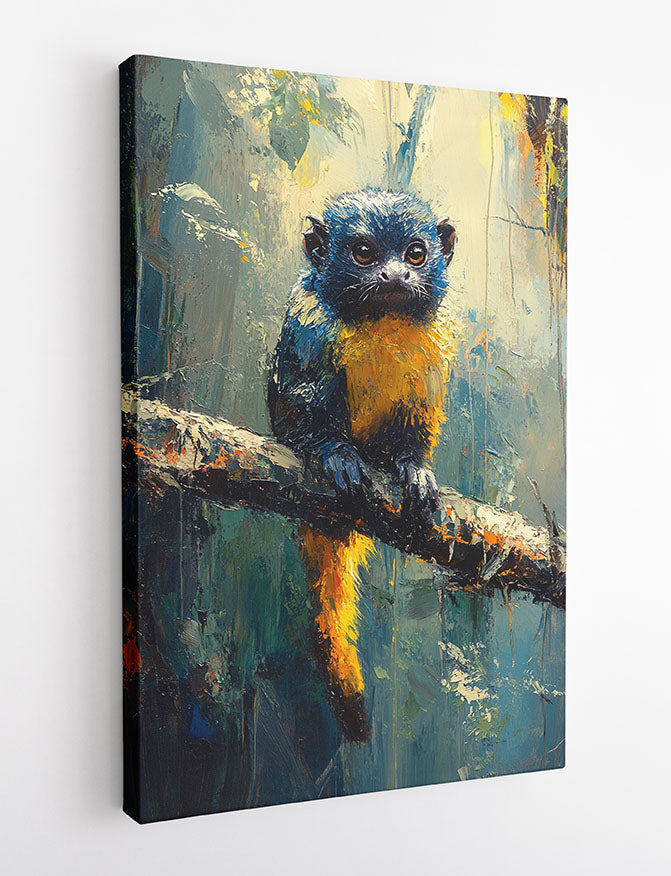 Golden-Bellied Tamarin Art – Jungle Wildlife Canvas & Poster Wall Print – T1082 – AiPrintLab
