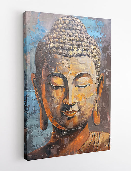 Golden Buddha Portrait – Tranquil Spiritual Canvas & Poster Wall Art – T1066 – AiPrintLab