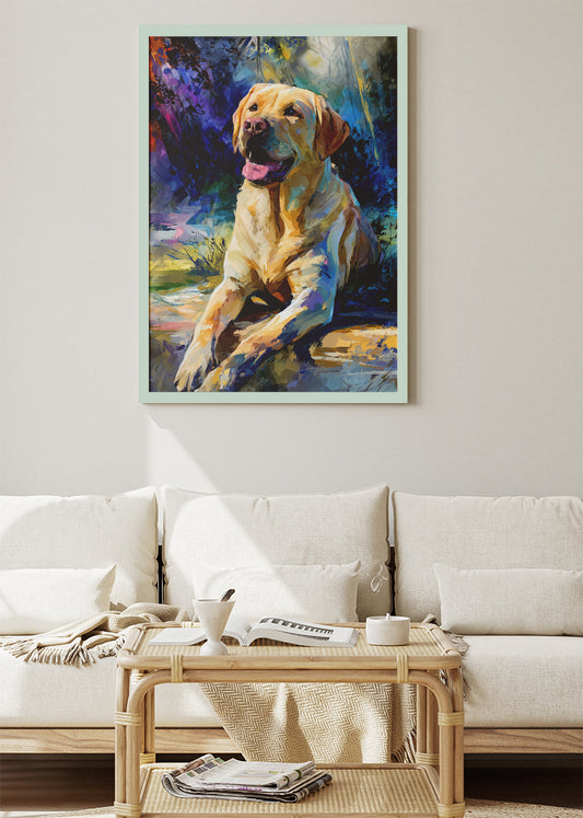 Golden Labrador Dog Canvas Print & Poster – Colorful Pet Wall Art