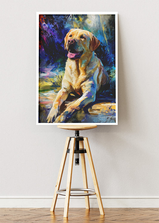 Golden Labrador Dog Canvas Print & Poster – Colorful Pet Wall Art
