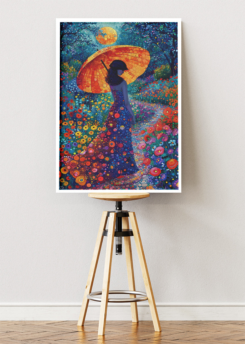 Golden Parasol Garden Dream Canvas & Poster Print – AI PRINT LAB
