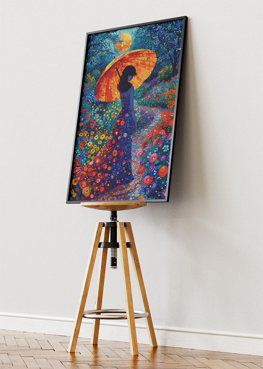 Golden Parasol Garden Dream Canvas & Poster Print – AI PRINT LAB