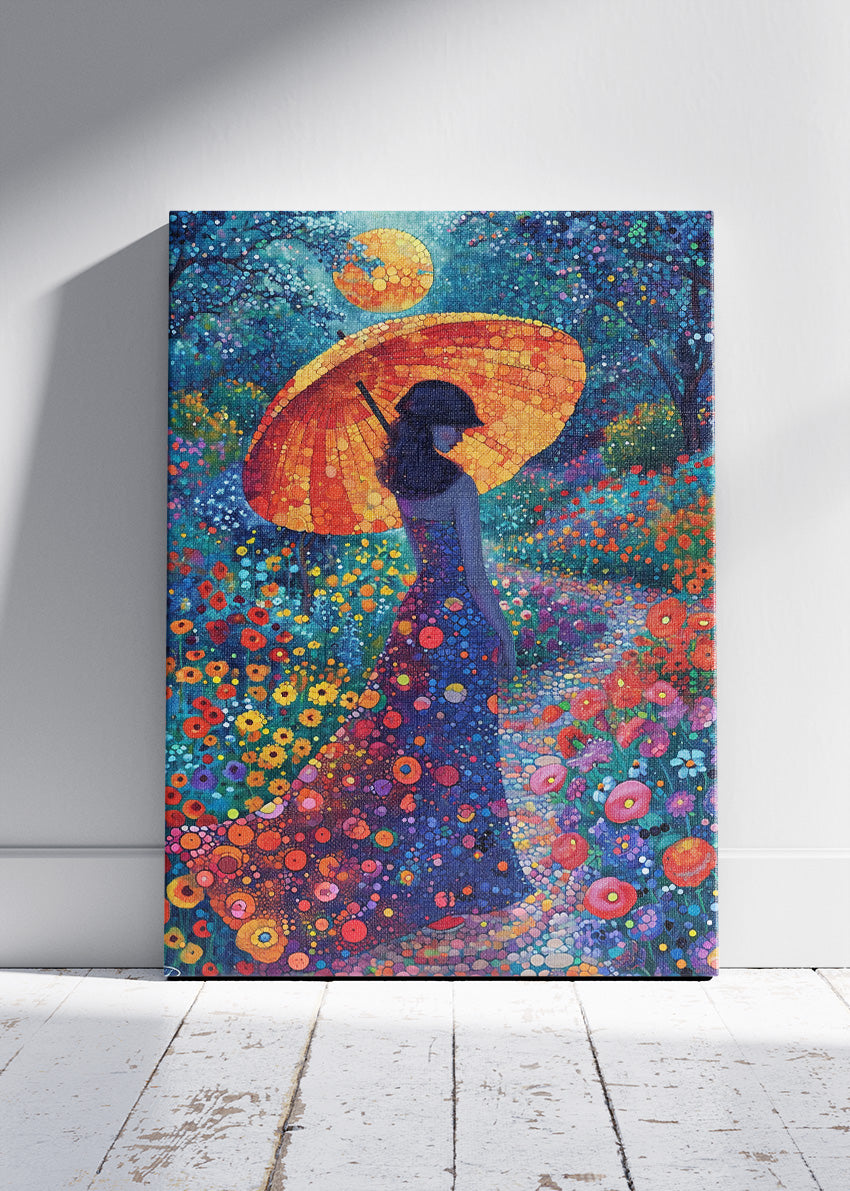 Golden Parasol Garden Dream Canvas & Poster Print – AI PRINT LAB