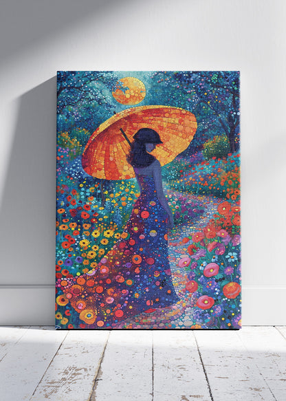 Golden Parasol Garden Dream Canvas & Poster Print – AI PRINT LAB