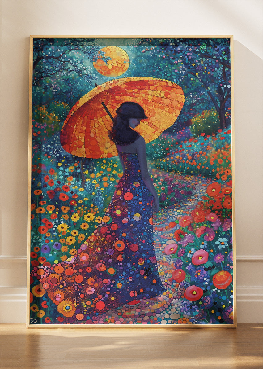 Golden Parasol Garden Dream Canvas & Poster Print – AI PRINT LAB