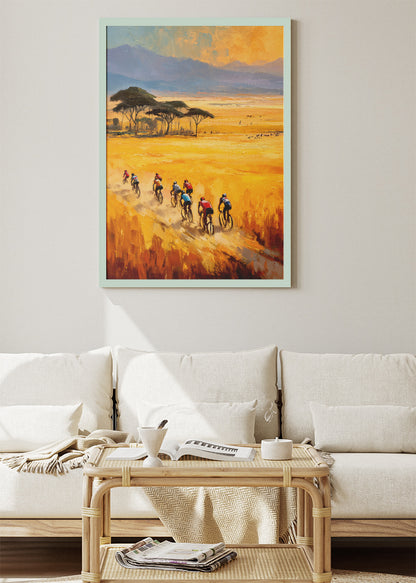 Golden Plains Cycling Poster & Canvas Art Print – Savanna Endurance Ride