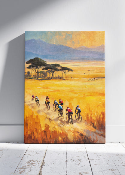 Golden Plains Cycling Poster & Canvas Art Print – Savanna Endurance Ride