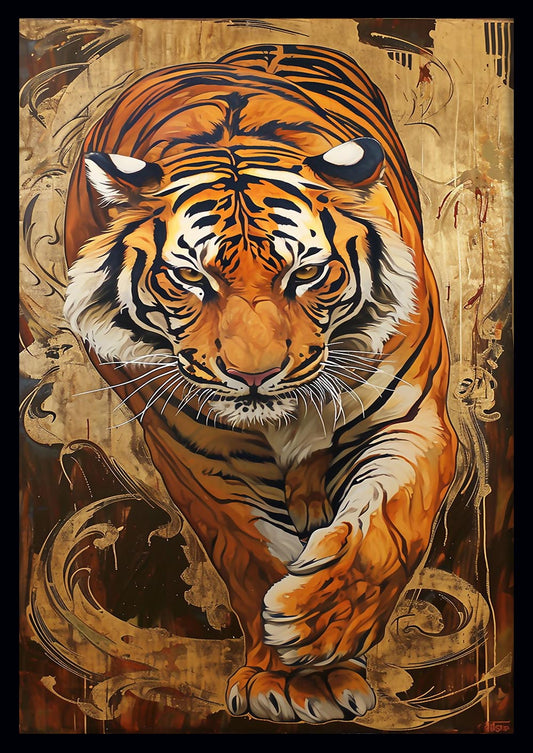 Golden Stalk – Regal Tiger Canvas & Poster Art – T805 – AiPrintLab
