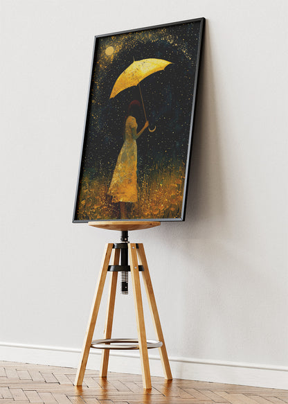 Golden Umbrella Night Dream Canvas & Poster Print – AI PRINT LAB