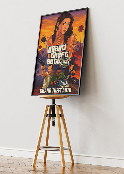 Grand Theft Auto Inspired Gaming Wall Art Poster & Canvas
