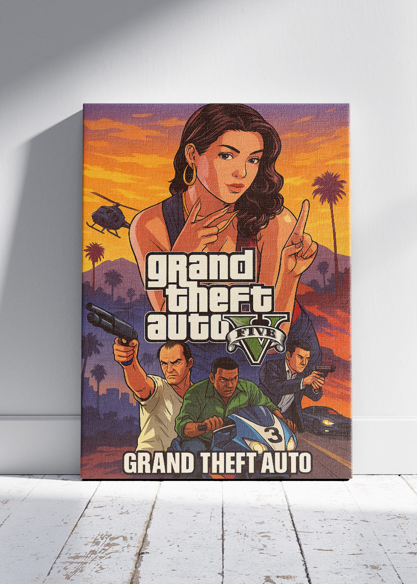 Grand Theft Auto Inspired Gaming Wall Art Poster & Canvas