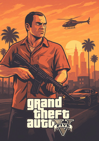 Grand Theft Auto V Action Gaming Wall Art Poster & Canvas