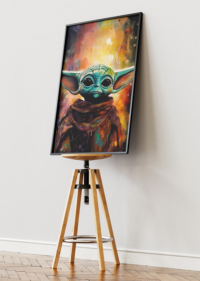 Grogu (Baby Yoda) Cosmic Glow Portrait Canvas & Poster Print – AI PRINT LAB
