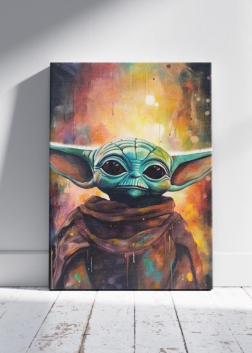 Grogu (Baby Yoda) Cosmic Glow Portrait Canvas & Poster Print – AI PRINT LAB