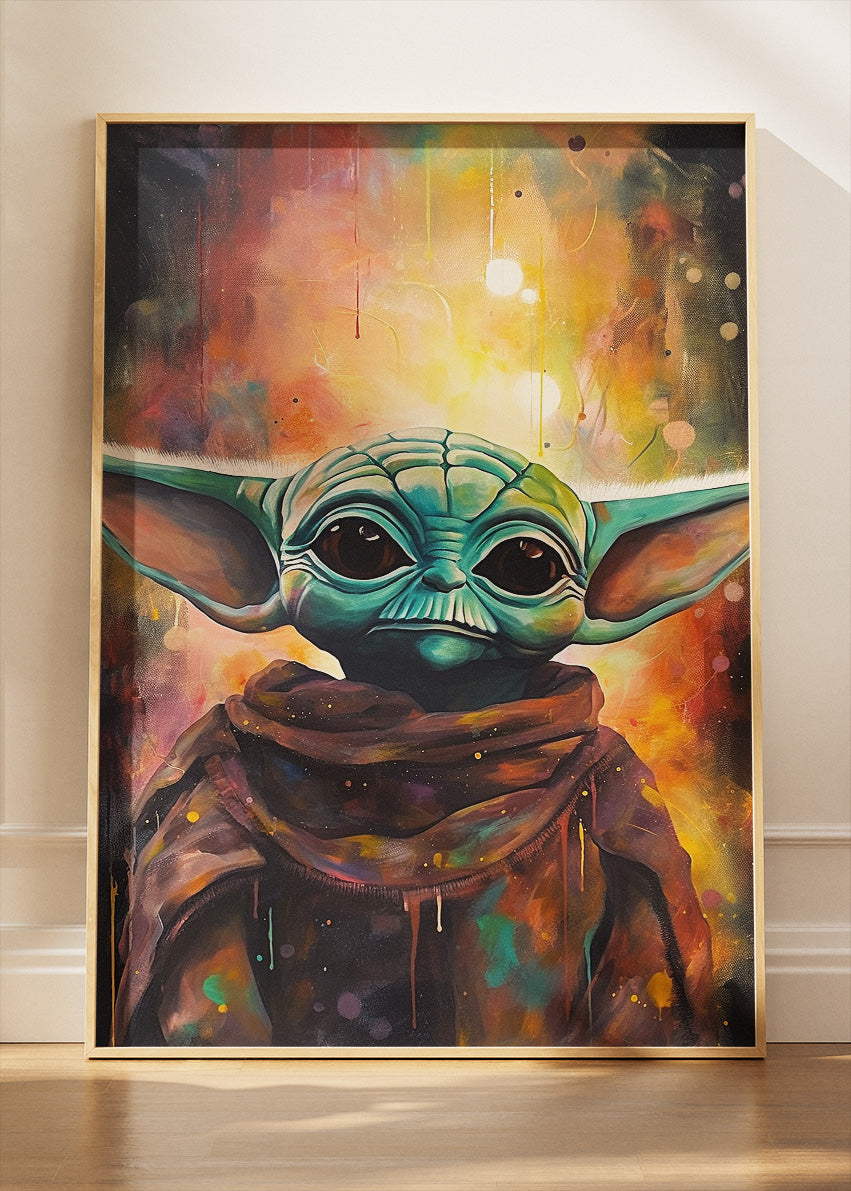 Grogu (Baby Yoda) Cosmic Glow Portrait Canvas & Poster Print – AI PRINT LAB