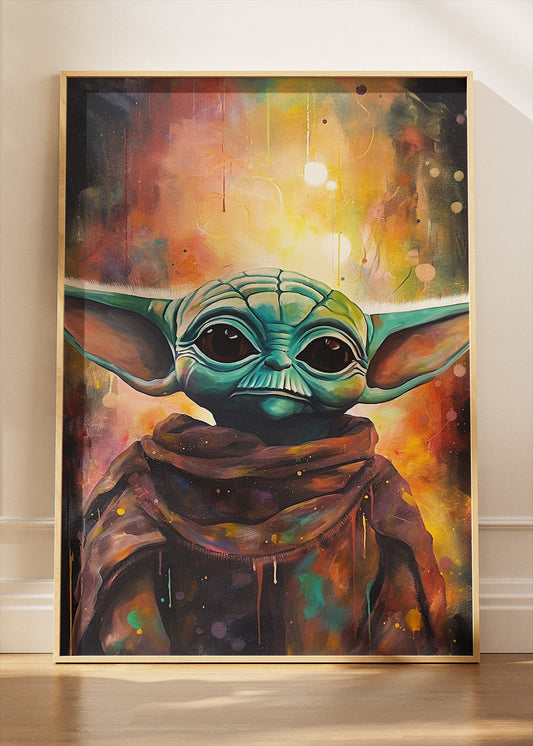 Grogu (Baby Yoda) Cosmic Glow Portrait Canvas & Poster Print – AI PRINT LAB