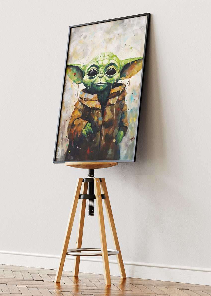 Grogu (Baby Yoda) Watercolor Portrait Canvas & Poster Print – AI PRINT LAB