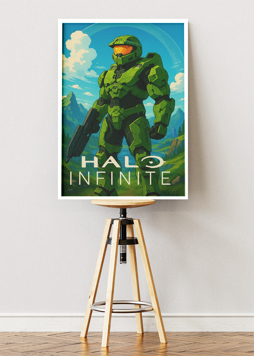 Halo Infinite Master Chief Wall Art | Iconic Sci-Fi Game Poster & Canvas Print