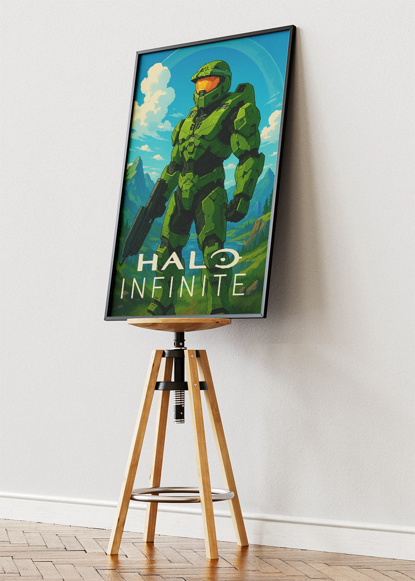 Halo Infinite Master Chief Wall Art | Iconic Sci-Fi Game Poster & Canvas Print