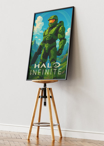 Halo Infinite Master Chief Wall Art | Iconic Sci-Fi Game Poster & Canvas Print