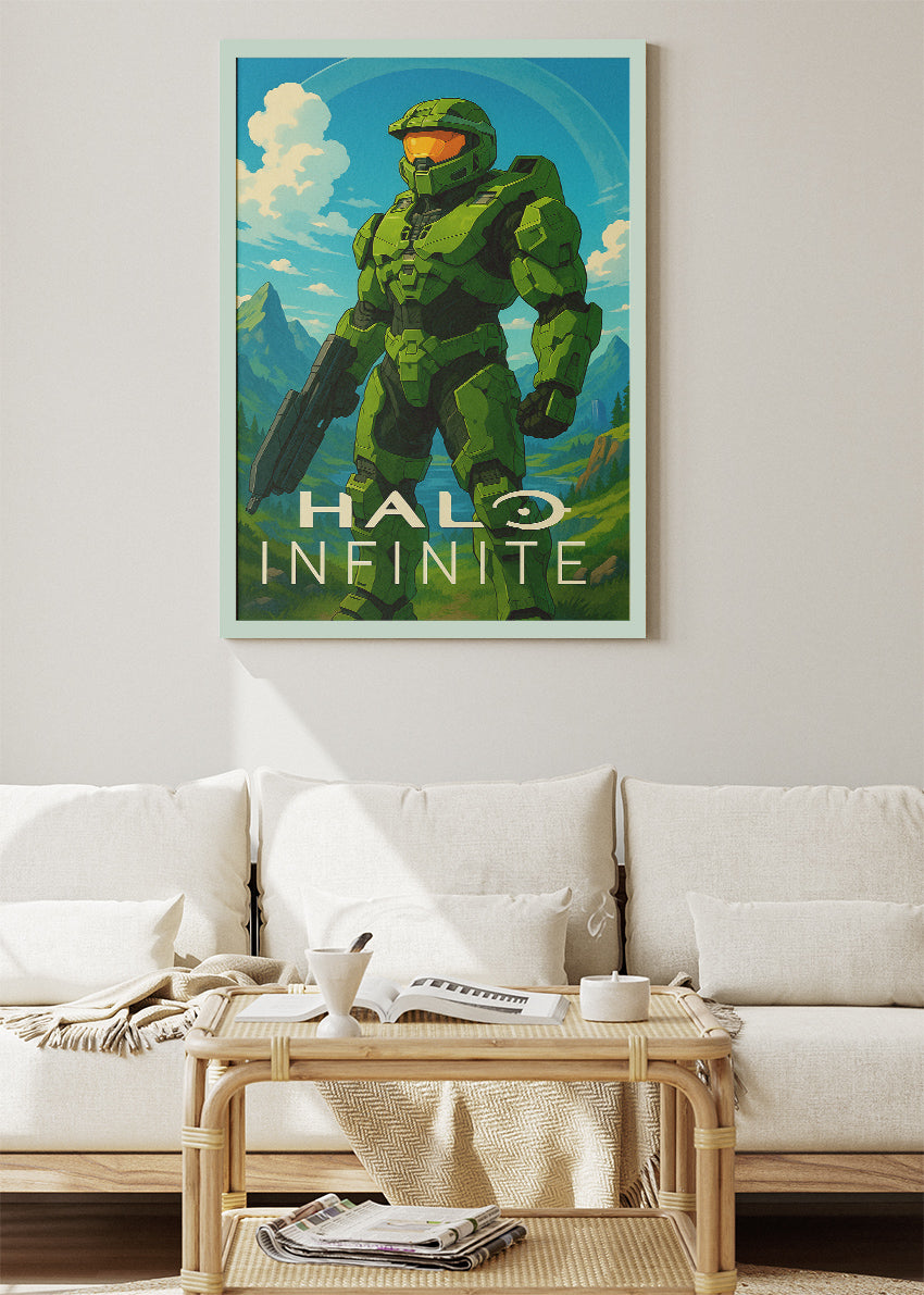 Halo Infinite Master Chief Wall Art | Iconic Sci-Fi Game Poster & Canvas Print