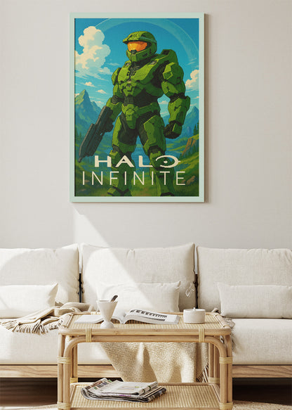 Halo Infinite Master Chief Wall Art | Iconic Sci-Fi Game Poster & Canvas Print
