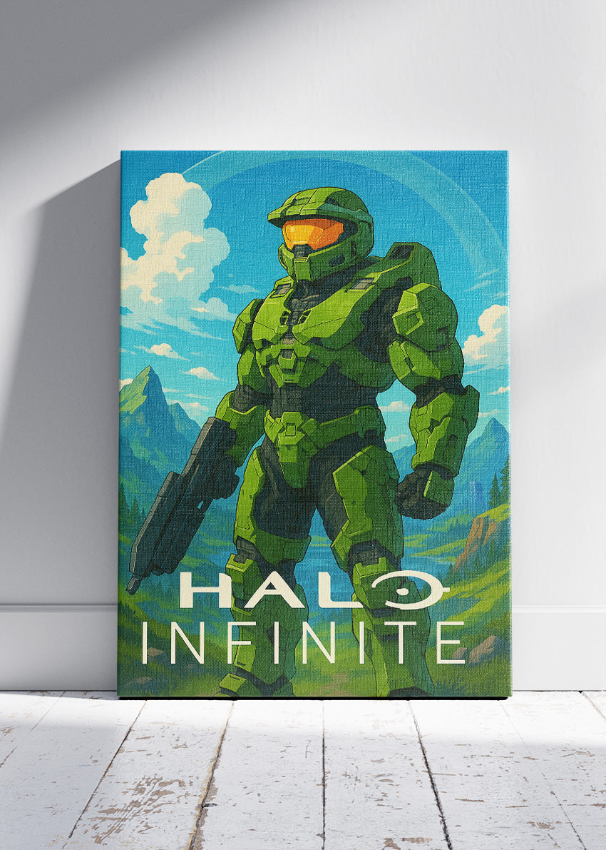 Halo Infinite Master Chief Wall Art | Iconic Sci-Fi Game Poster & Canvas Print