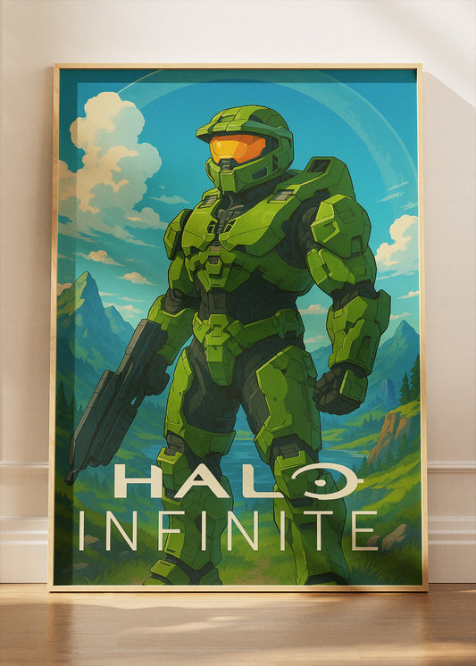 Halo Infinite Master Chief Wall Art | Iconic Sci-Fi Game Poster & Canvas Print