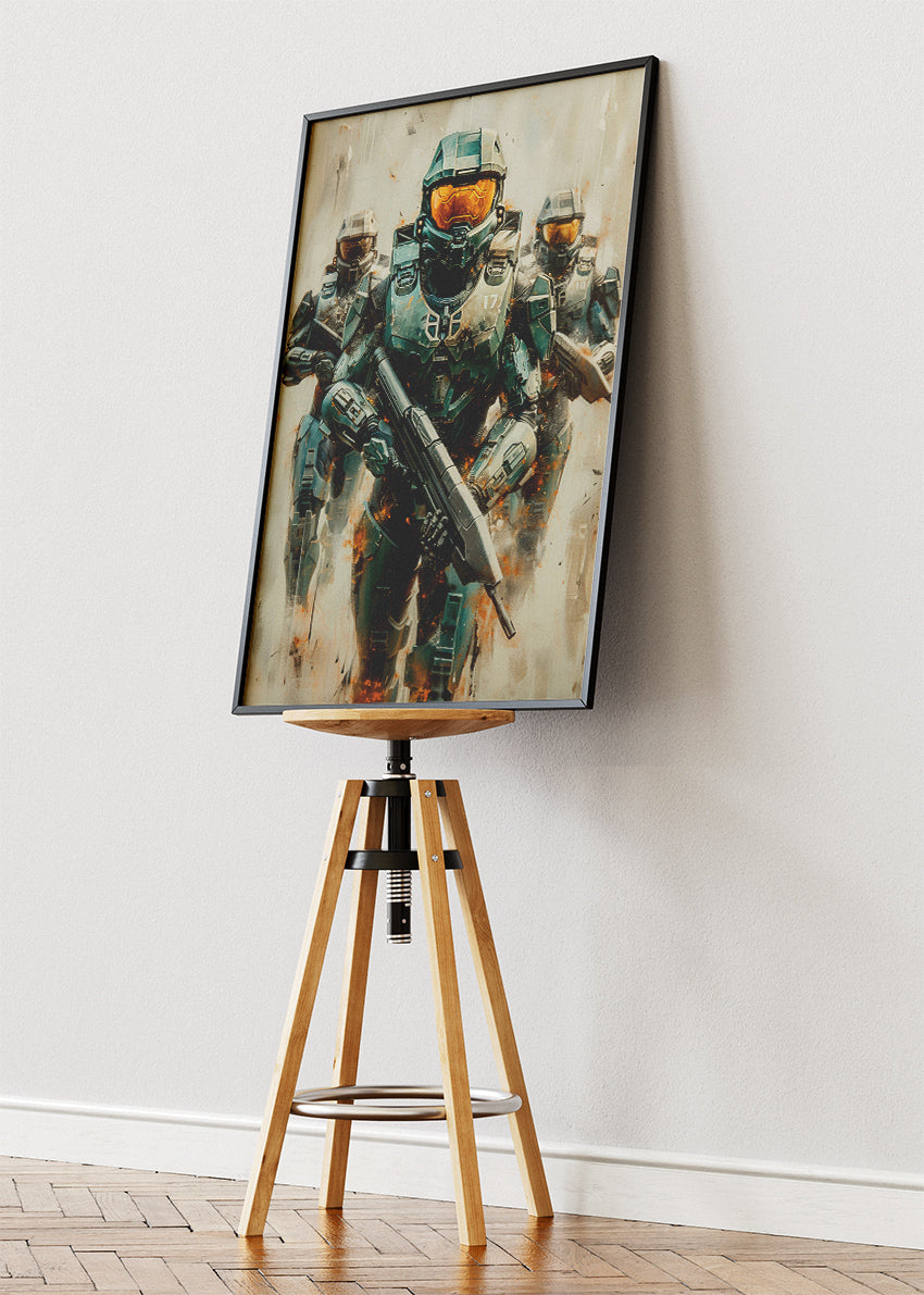 Halo Infinite Spartan Squad Gaming Wall Art Poster & Canvas