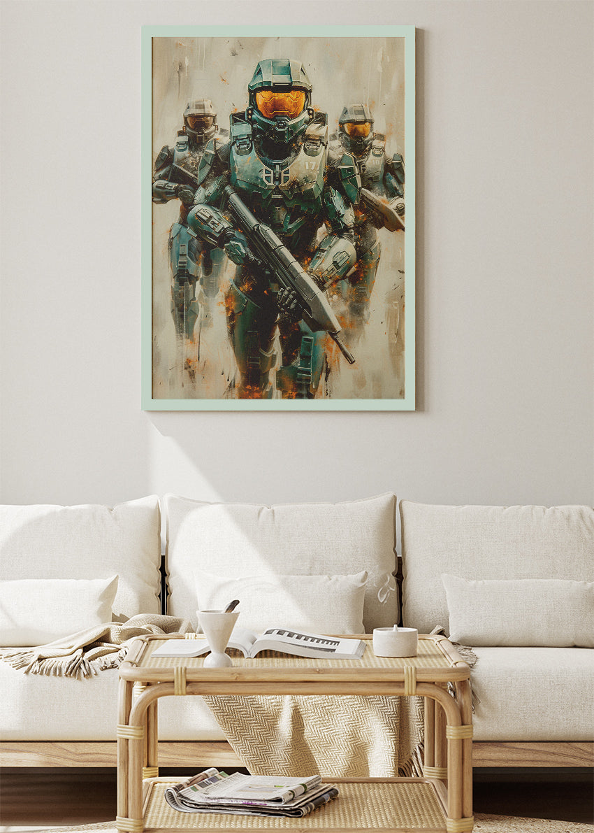 Halo Infinite Spartan Squad Gaming Wall Art Poster & Canvas