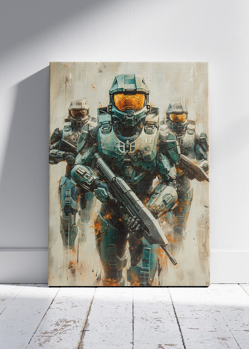 Halo Infinite Spartan Squad Gaming Wall Art Poster & Canvas