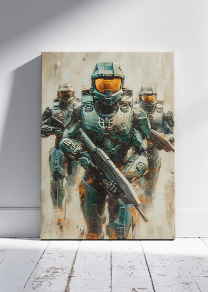 Halo Infinite Spartan Squad Gaming Wall Art Poster & Canvas