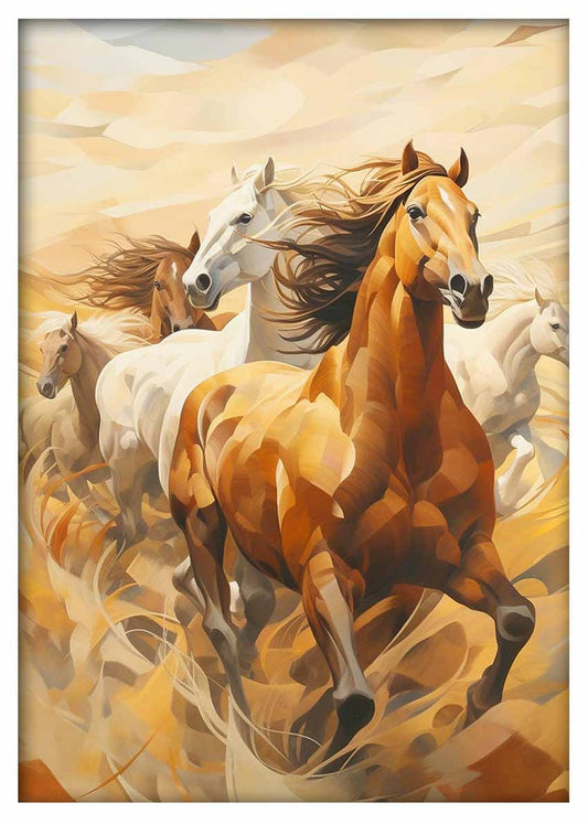 Horses Canvas & Poster Wall Art T423 Wildlife Series