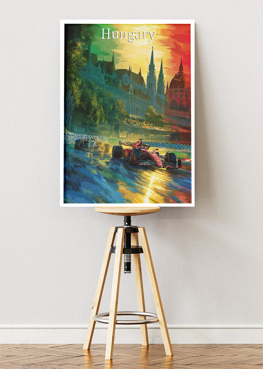 Hungary Budapest Formula 1 Sunset Racing Canvas Print & Poster – AI PRINT LAB