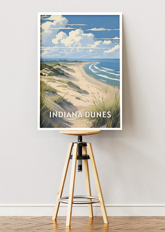 Indiana Dunes National Park Poster & Canvas Print – Lake Michigan Beach Dunes Landscape Wall Art