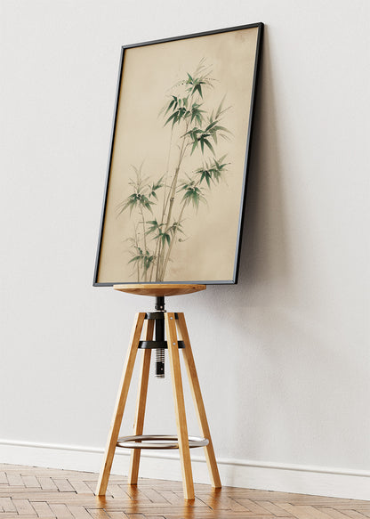 Japanese Bamboo Botanical Ink Style Canvas & Poster Print – AI PRINT LAB