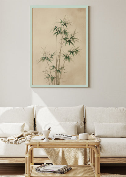 Japanese Bamboo Botanical Ink Style Canvas & Poster Print – AI PRINT LAB