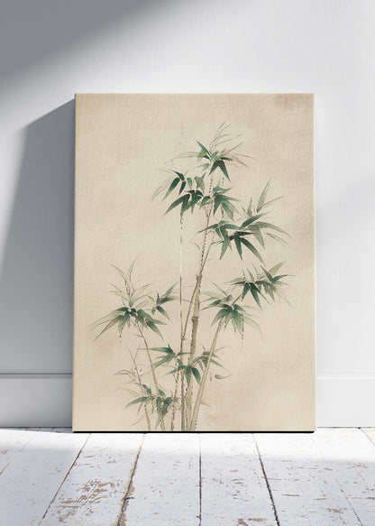 Japanese Bamboo Botanical Ink Style Canvas & Poster Print – AI PRINT LAB