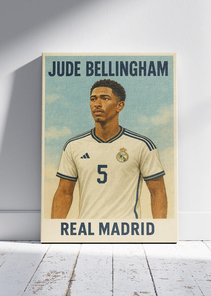 Jude Bellingham Real Madrid Football Wall Art | Modern Midfield Star Poster & Canvas