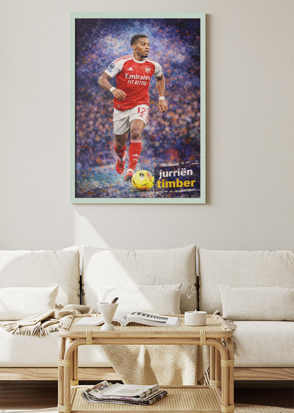 Jurrien Timber Arsenal Football Poster Canvas & Print – AI PRINT LAB