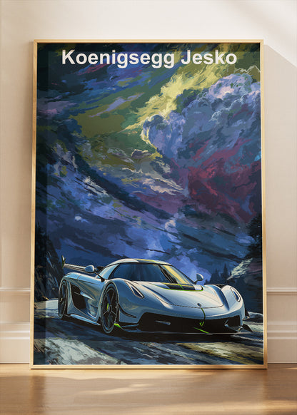 Koenigsegg Jesko Hypercar Art Poster & Canvas Print – Luxury Supercar Wall Art