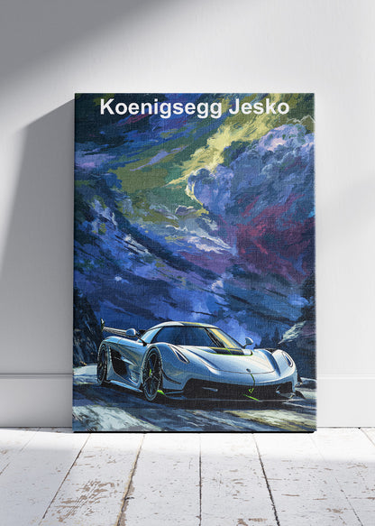 Koenigsegg Jesko Hypercar Art Poster & Canvas Print – Luxury Supercar Wall Art