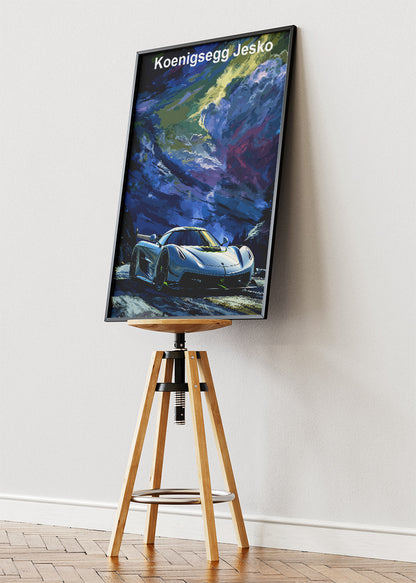 Koenigsegg Jesko Hypercar Art Poster & Canvas Print – Luxury Supercar Wall Art