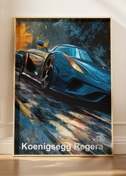 Koenigsegg Regera Hypercar Art Poster & Canvas Print – Luxury Supercar Wall Art