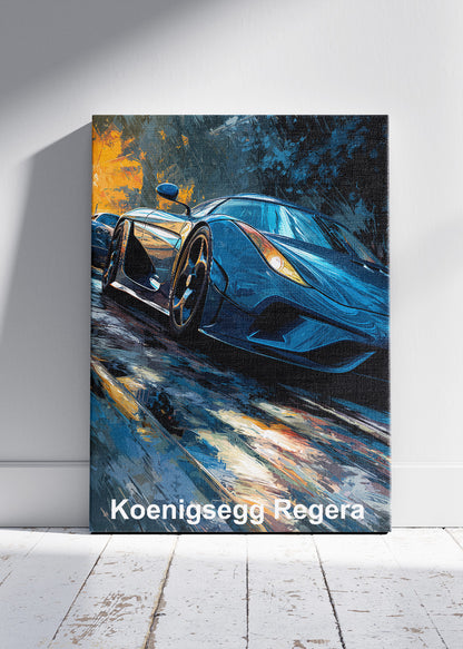 Koenigsegg Regera Hypercar Art Poster & Canvas Print – Luxury Supercar Wall Art